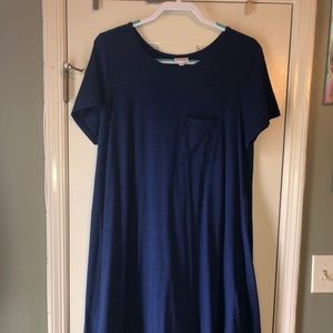 Lularoe Carly Navy Blue Comfortable summer dress